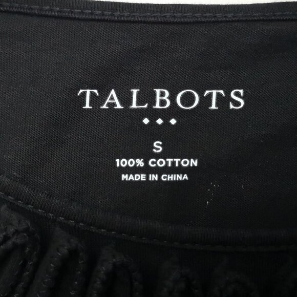 Talbots Ladies Size Small Black Long Sleeve Straight Fit T-shirt - Picture 3 of 9